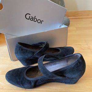 Gabor Black Suede Mary Jane Sacchetto Shoes